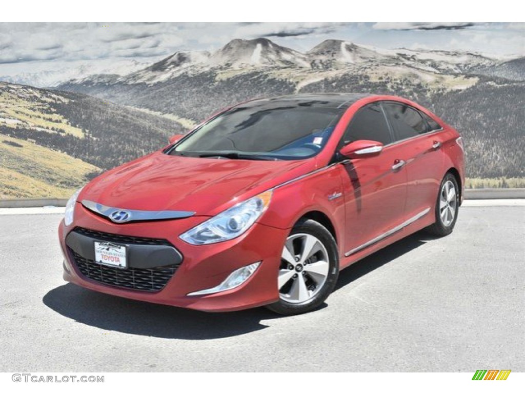 2011 Sonata Hybrid - Venetian Red / Camel photo #5