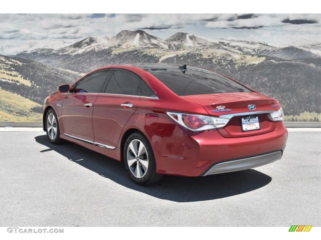 2011 Sonata Hybrid - Venetian Red / Camel photo #7