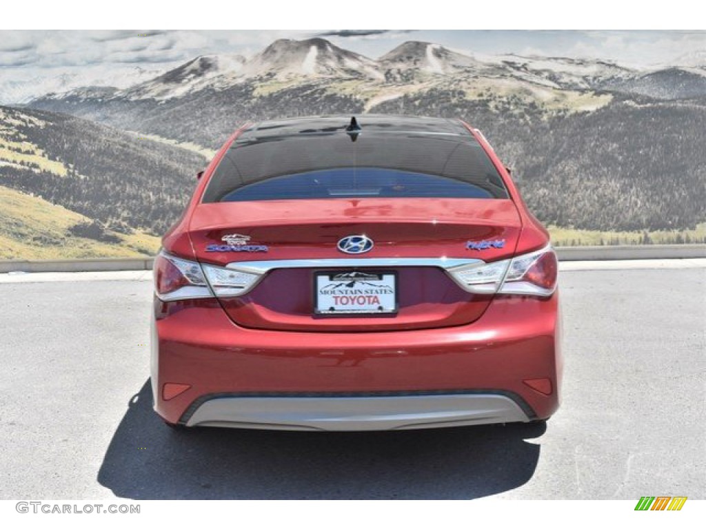 2011 Sonata Hybrid - Venetian Red / Camel photo #8