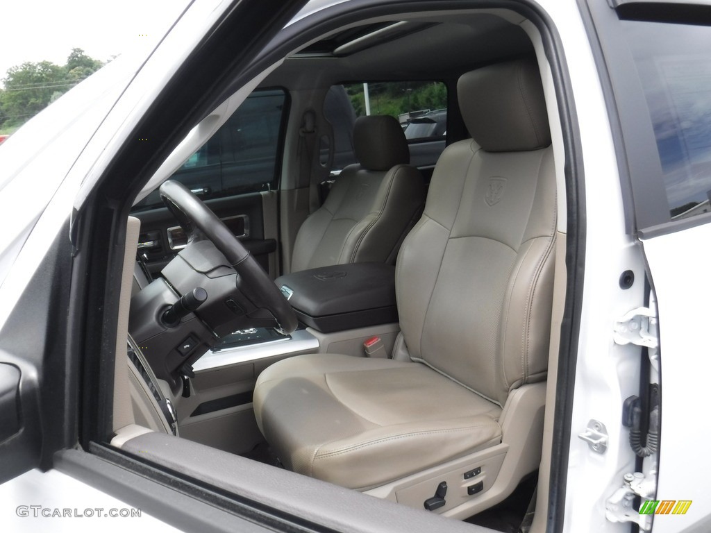 2012 Ram 1500 Laramie Crew Cab 4x4 - Bright White / Light Pebble Beige/Bark Brown photo #17