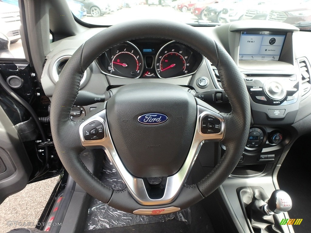 2019 Ford Fiesta ST Hatchback Charcoal Black Steering Wheel Photo #134322226