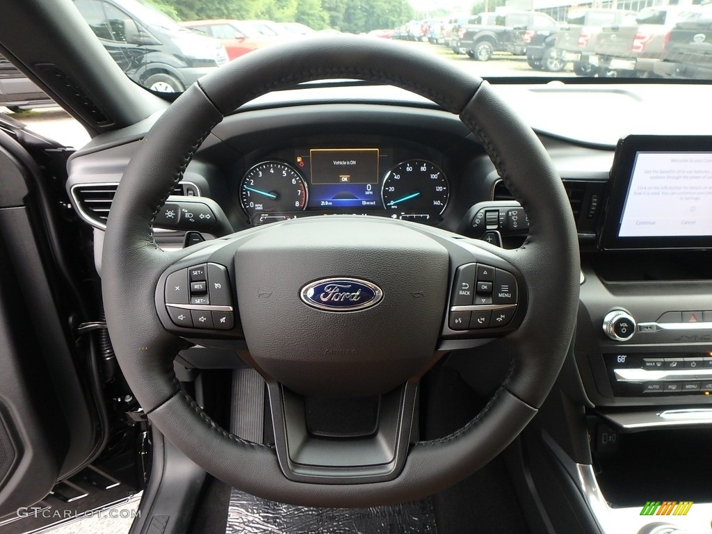 2020 Ford Explorer XLT 4WD Ebony Steering Wheel Photo #134322793
