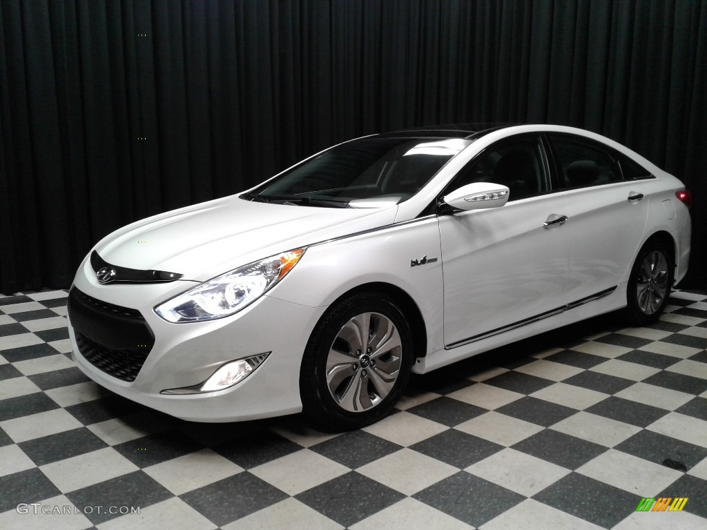 2014 Sonata Hybrid Limited - Pearl White / Gray photo #2