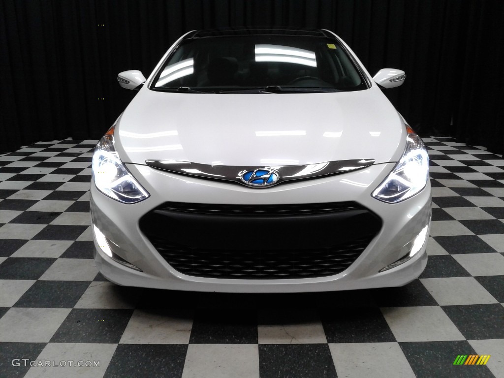 2014 Sonata Hybrid Limited - Pearl White / Gray photo #3