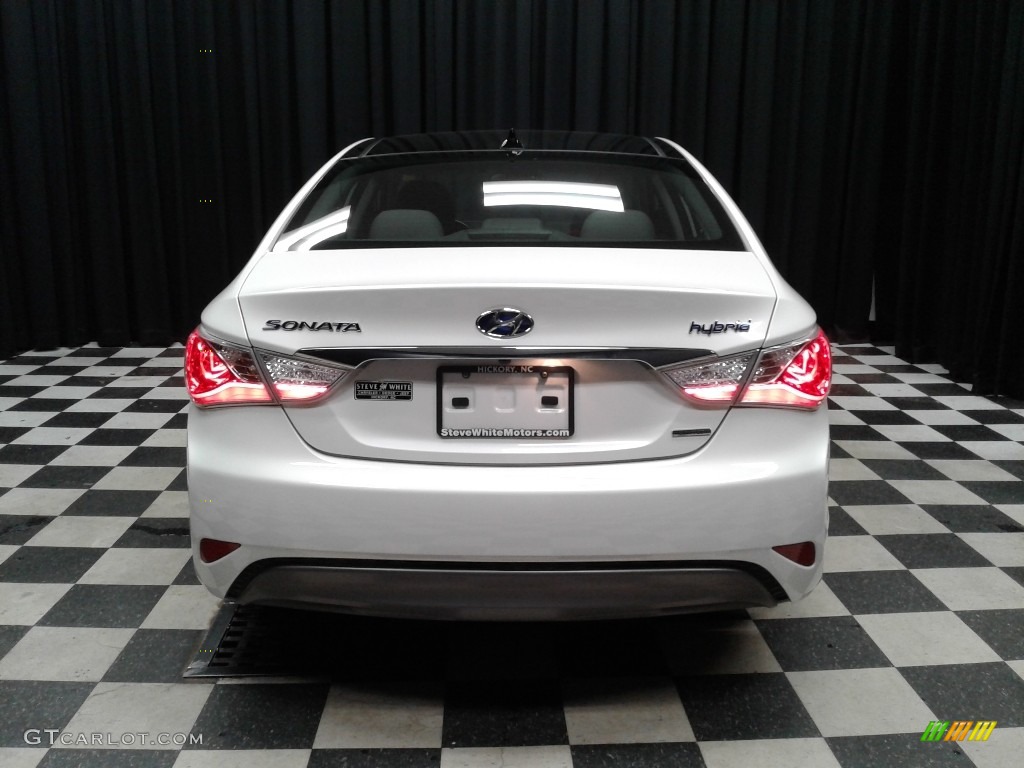 2014 Sonata Hybrid Limited - Pearl White / Gray photo #7