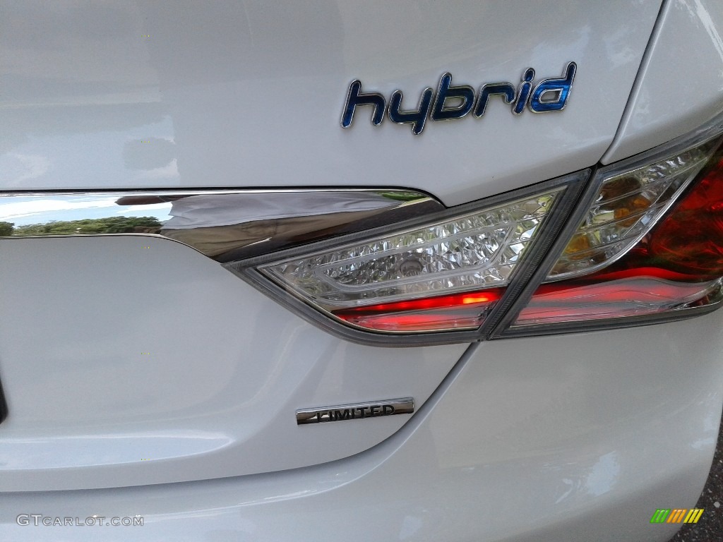 2014 Sonata Hybrid Limited - Pearl White / Gray photo #14