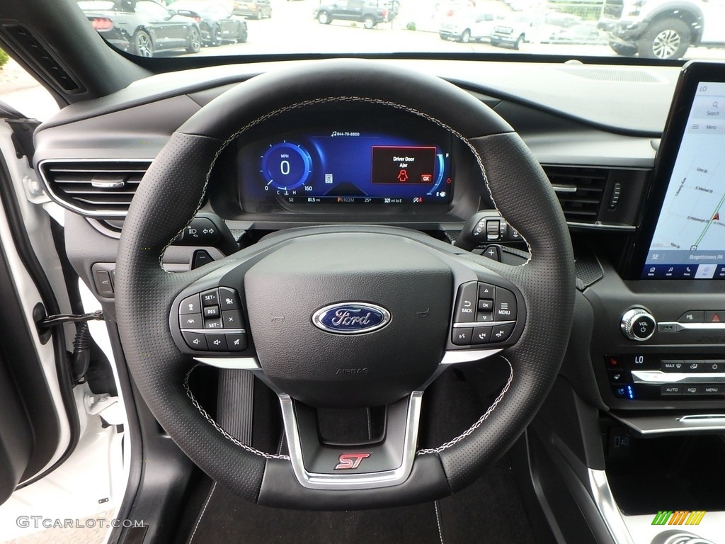 2020 Ford Explorer ST 4WD Ebony Steering Wheel Photo #134328276