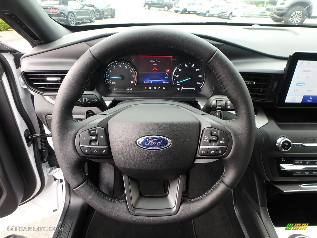 2020 Ford Explorer XLT 4WD Ebony Steering Wheel Photo #134328704