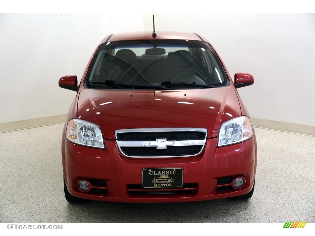 2011 Aveo LT Sedan - Sport Red / Charcoal photo #2