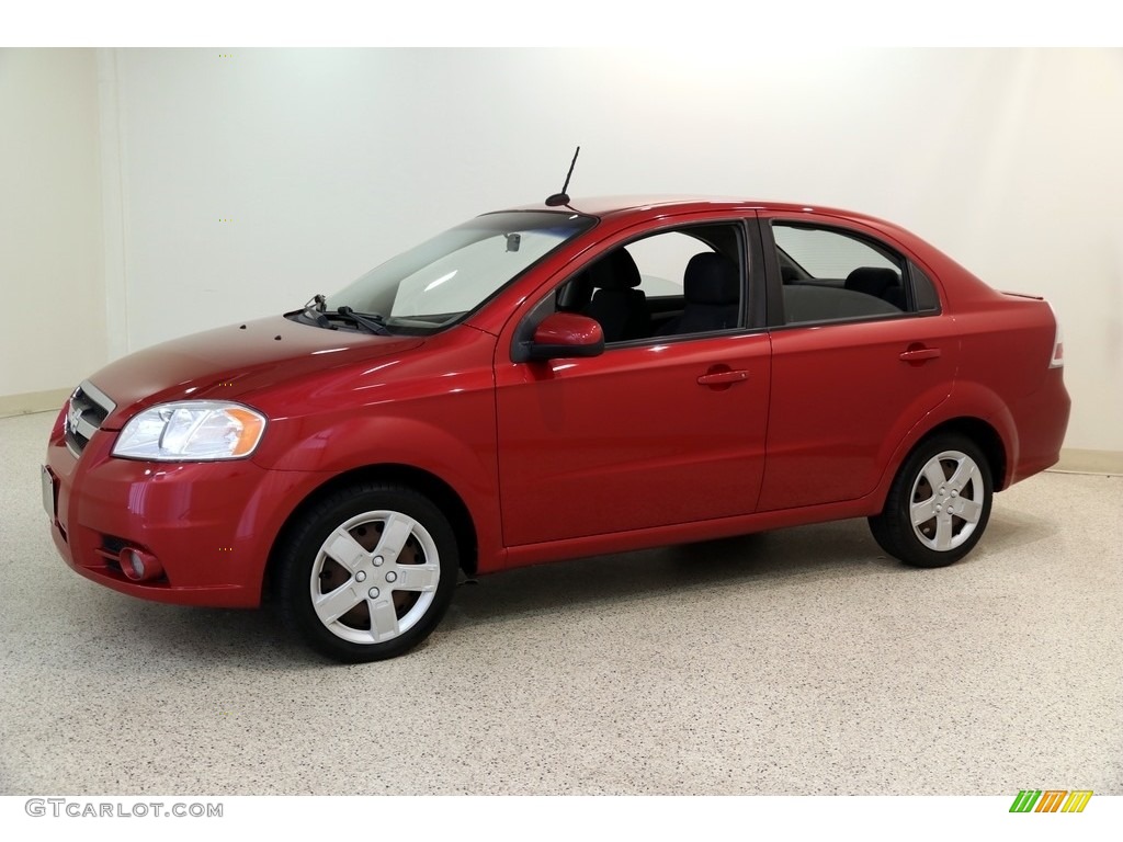 2011 Aveo LT Sedan - Sport Red / Charcoal photo #3