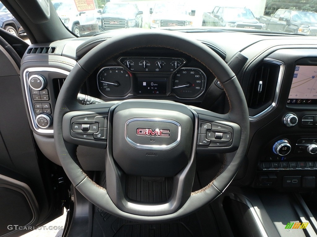 2019 GMC Sierra 1500 AT4 Crew Cab 4WD Jet Black Steering Wheel Photo #134334695