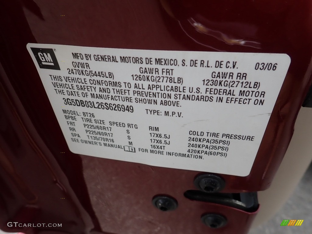 2006 Rendezvous CX AWD - Cardinal Red Metallic / Neutral photo #14