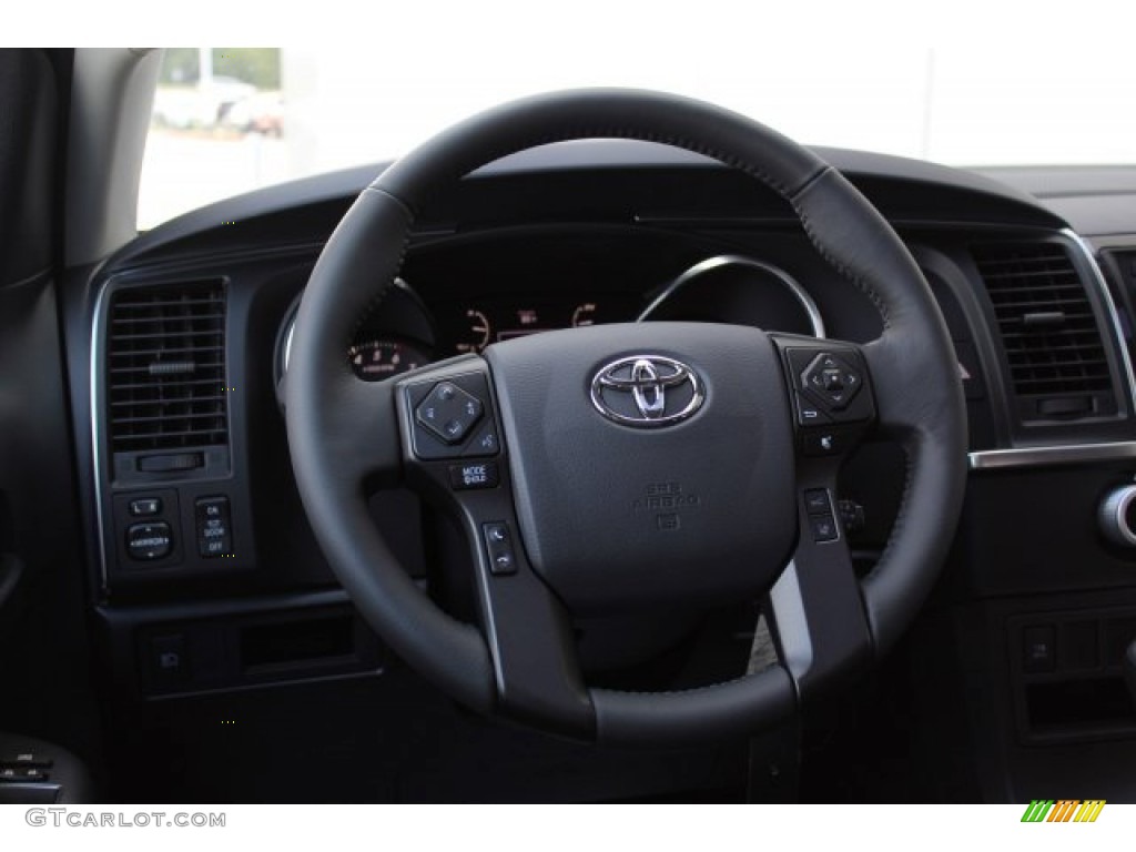 2019 Toyota Sequoia TRD Sport Black Steering Wheel Photo #134345418