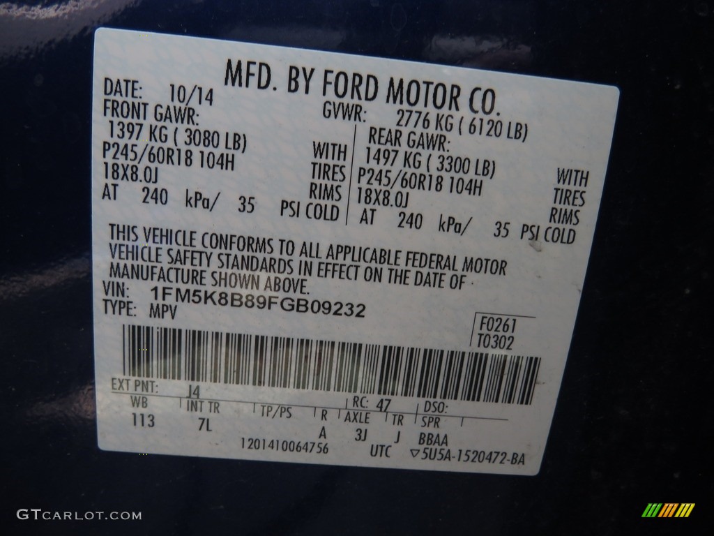 2015 Explorer 4WD - Deep Impact Blue / Medium Light Stone photo #43