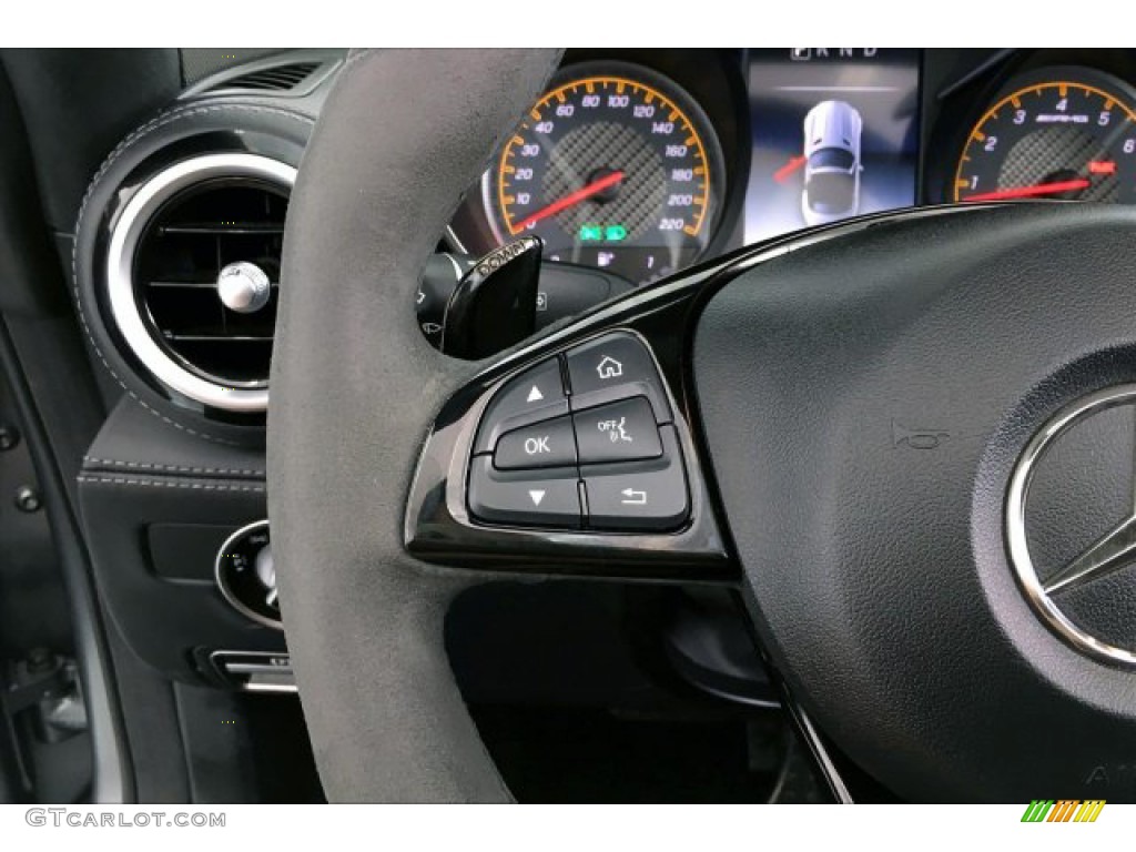 2018 Mercedes-Benz AMG GT C Roadster Black Steering Wheel Photo #134353060