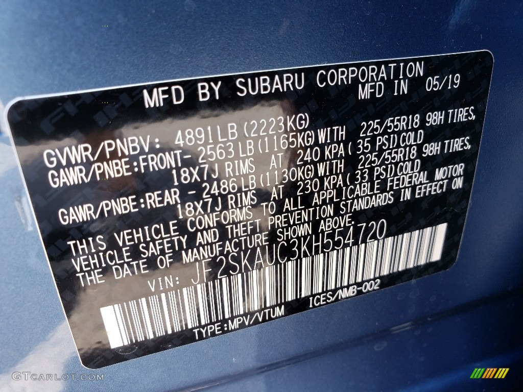 2019 Forester 2.5i Limited - Horizon Blue Pearl / Gray photo #9