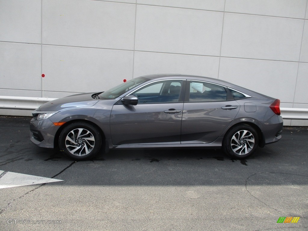 2016 Civic EX Sedan - Modern Steel Metallic / Black photo #2
