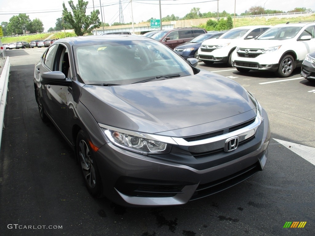 2016 Civic EX Sedan - Modern Steel Metallic / Black photo #7