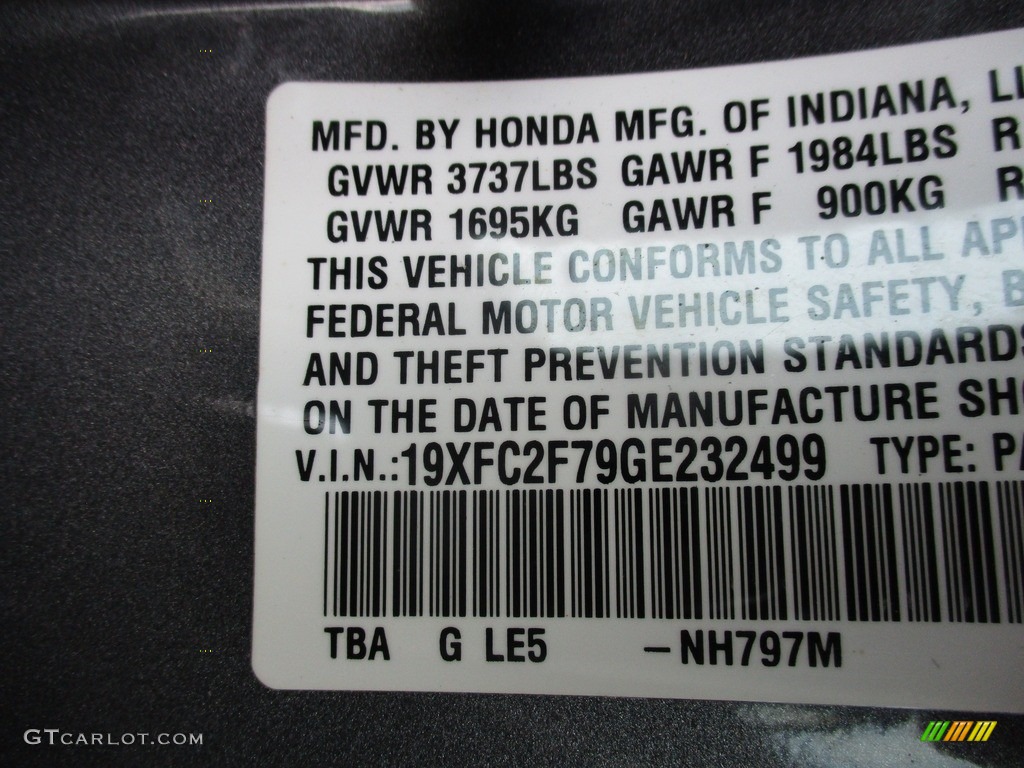 2016 Civic EX Sedan - Modern Steel Metallic / Black photo #19