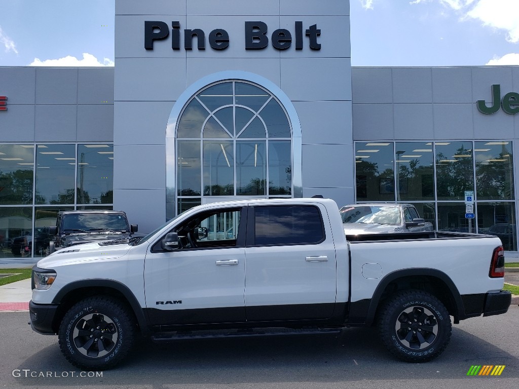 2019 1500 Rebel Crew Cab 4x4 - Bright White / Black/Red photo #3