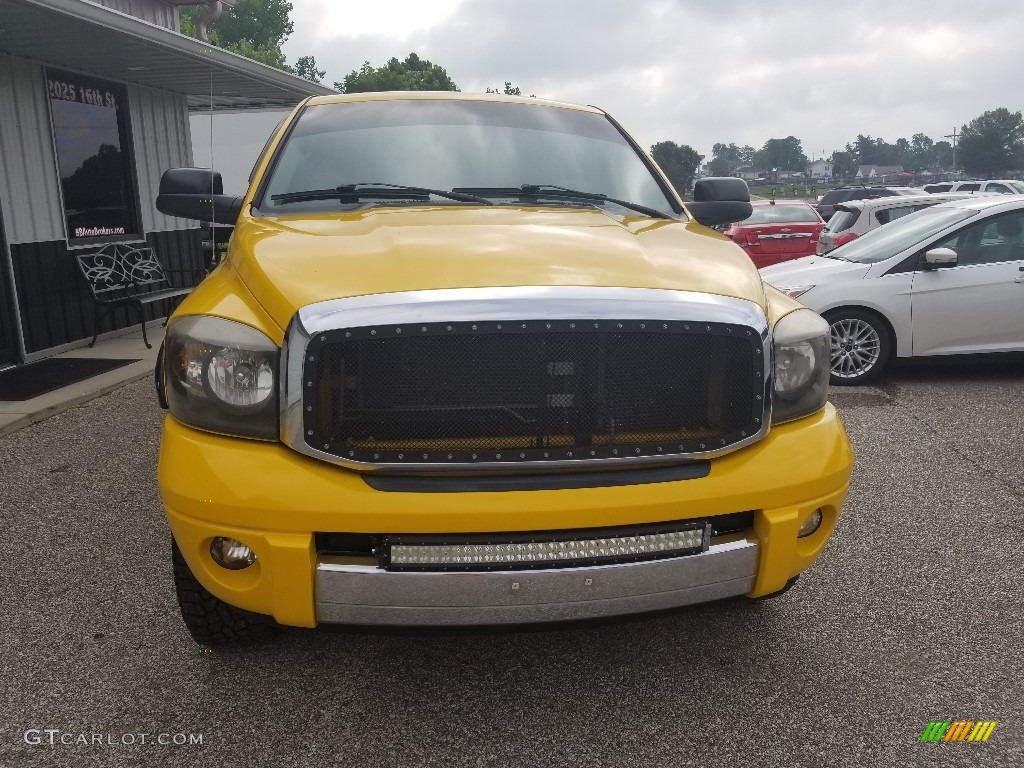 2008 Ram 1500 Laramie Quad Cab 4x4 - Detonator Yellow / Medium Slate Gray photo #10