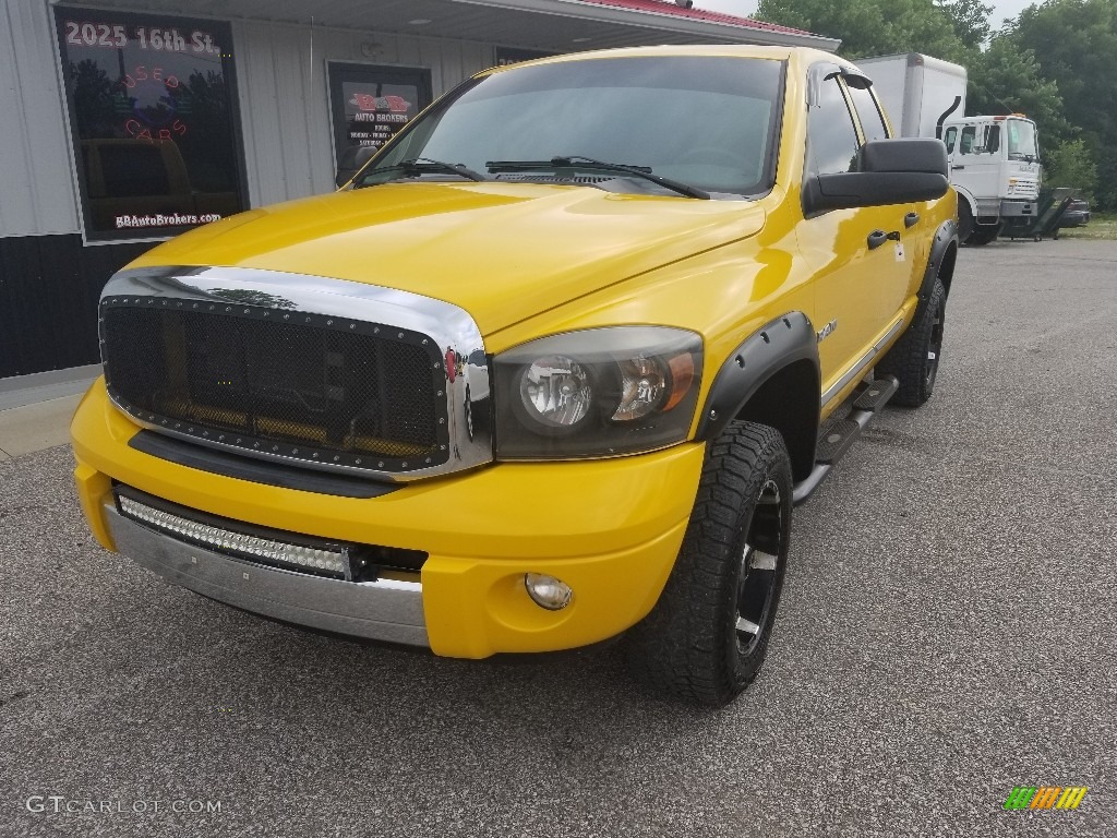 2008 Ram 1500 Laramie Quad Cab 4x4 - Detonator Yellow / Medium Slate Gray photo #11