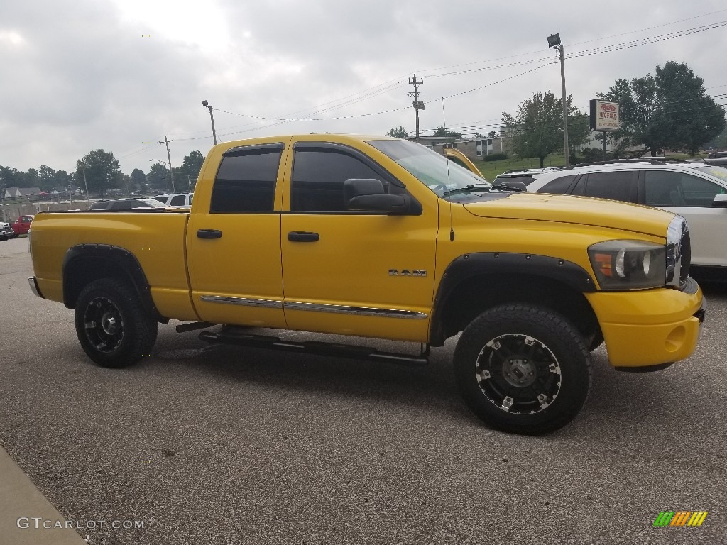 2008 Ram 1500 Laramie Quad Cab 4x4 - Detonator Yellow / Medium Slate Gray photo #37