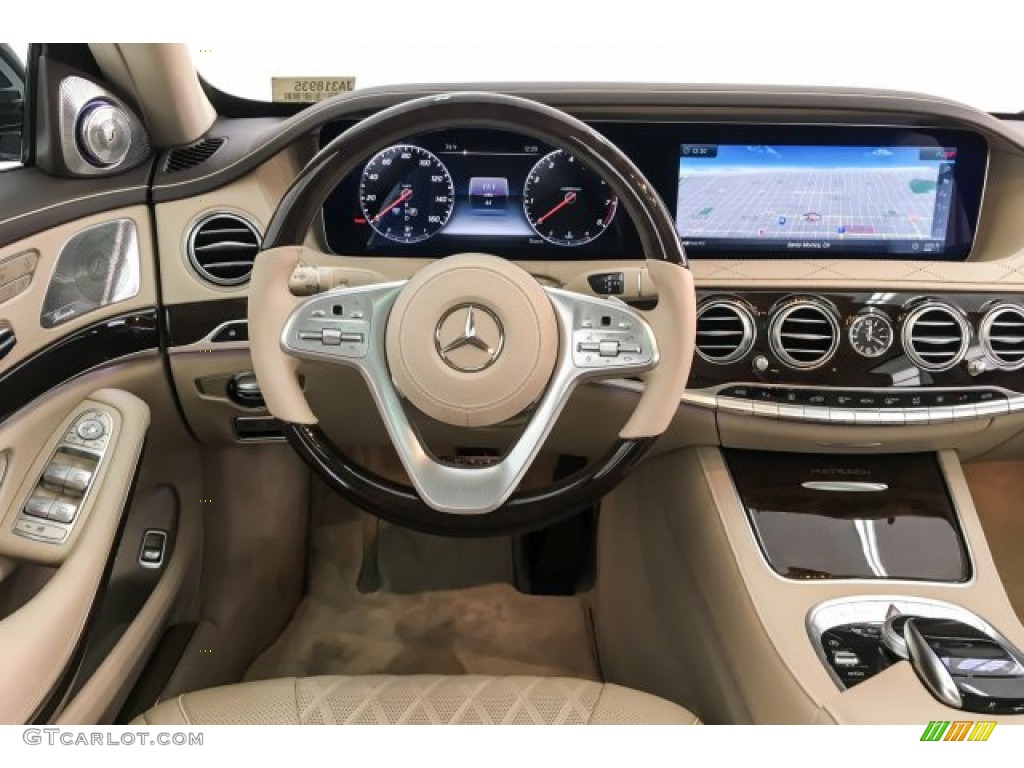 2018 Mercedes-Benz S Maybach S 560 4Matic Silk Beige/Espresso Brown Dashboard Photo #134369133
