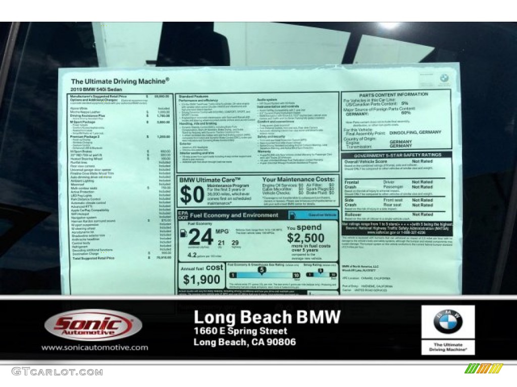 2019 5 Series 540i Sedan - Alpine White / Mocha photo #10