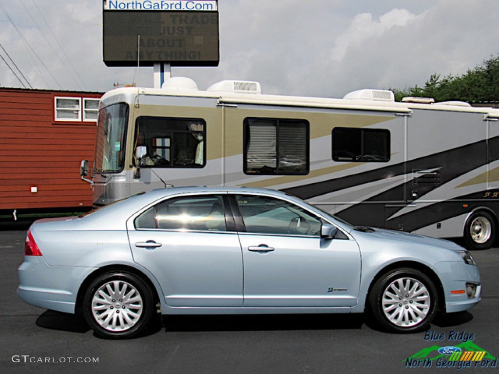 2011 Fusion Hybrid - Light Ice Blue Metallic / Medium Light Stone photo #6