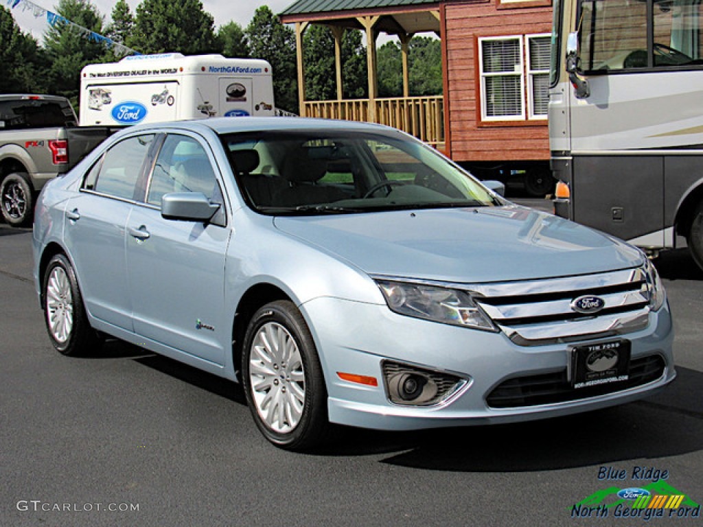 2011 Fusion Hybrid - Light Ice Blue Metallic / Medium Light Stone photo #7