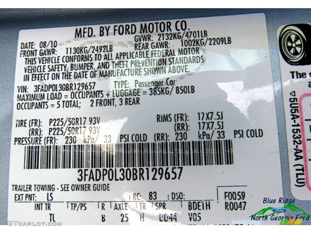 2011 Fusion Hybrid - Light Ice Blue Metallic / Medium Light Stone photo #25