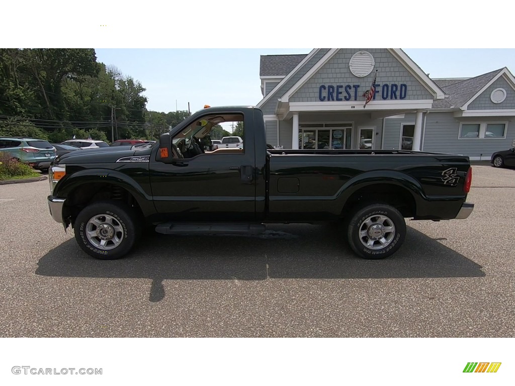 2013 F250 Super Duty XLT Regular Cab 4x4 - Green Gem Metallic / Steel photo #4