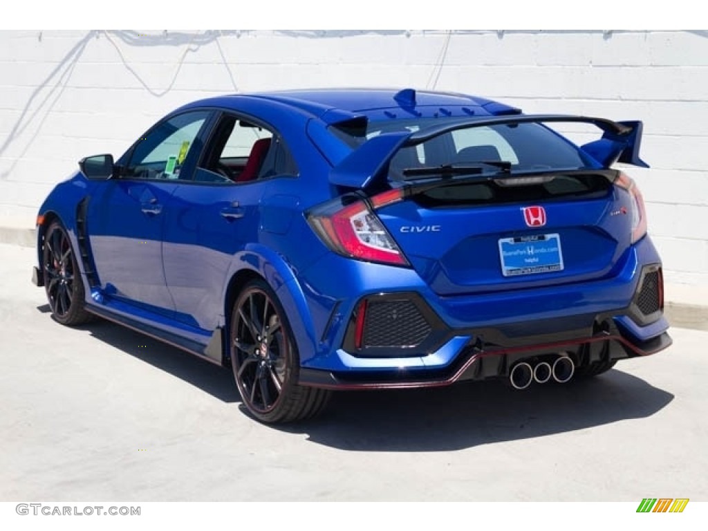 2019 Civic Type R - Agean Blue Metallic / Black/Red photo #2