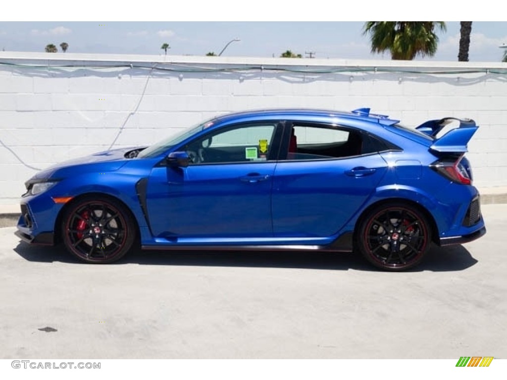 2019 Civic Type R - Agean Blue Metallic / Black/Red photo #11