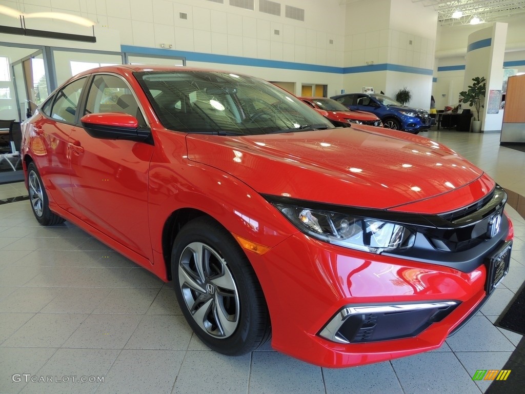 2019 Civic LX Sedan - Rallye Red / Black photo #3