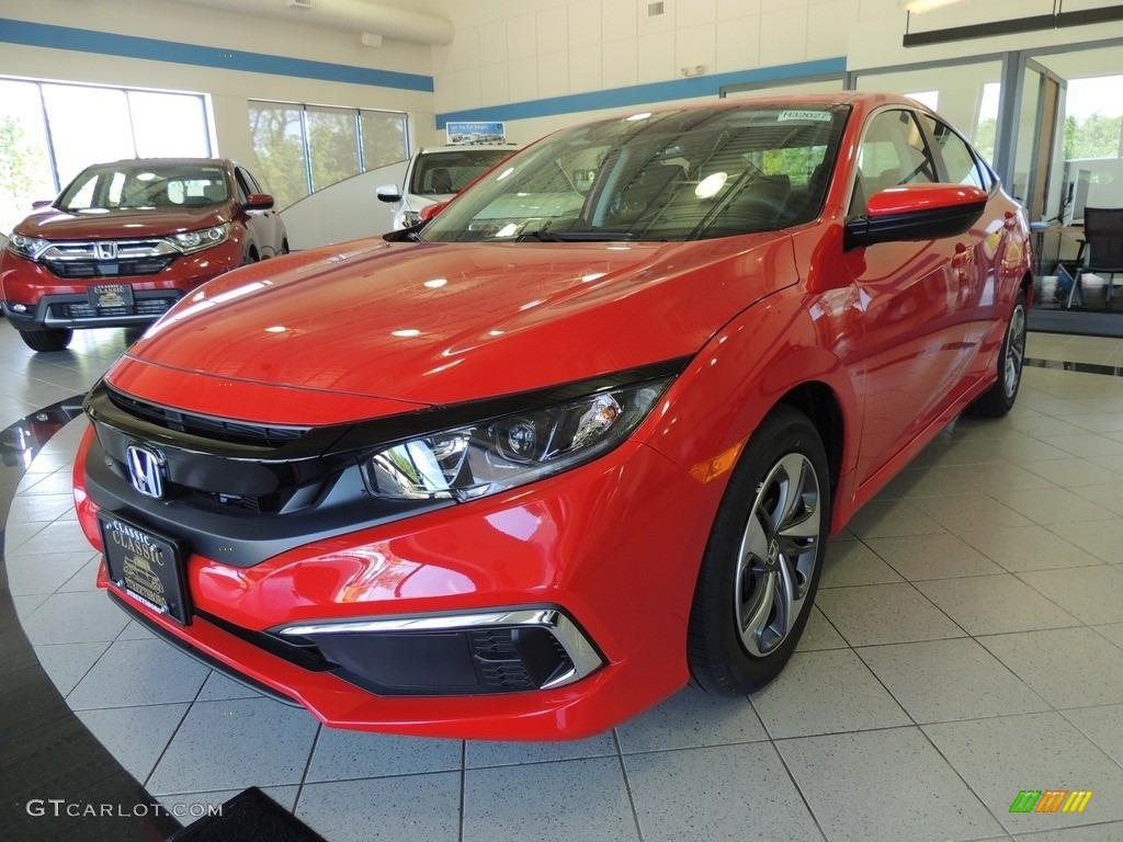 2019 Civic LX Sedan - Rallye Red / Black photo #1