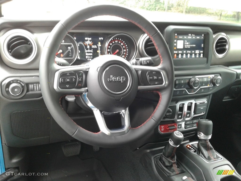 2019 Jeep Wrangler Rubicon 4x4 Black Steering Wheel Photo #134401897