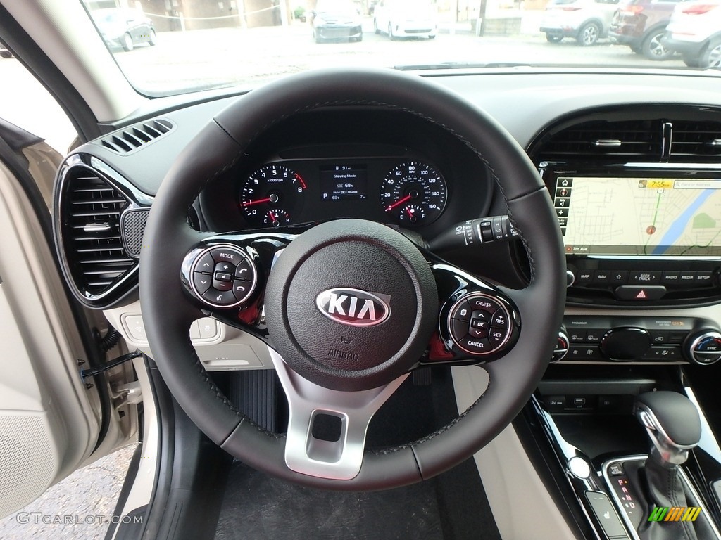 2020 Kia Soul EX Gray Two-Tone Steering Wheel Photo #134406600