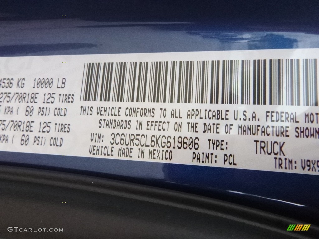 2019 2500 Color Code PCL for Blue Streak Pearl Photo #134413899