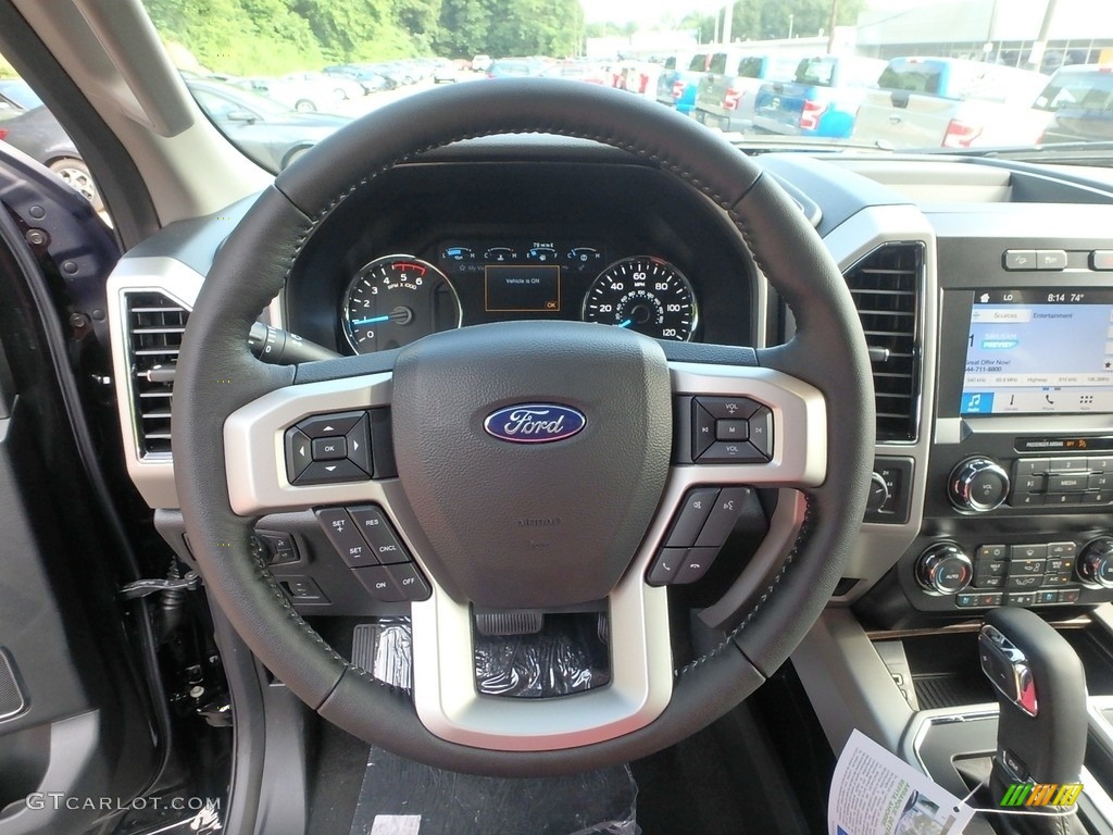 2019 Ford F150 Lariat SuperCrew 4x4 Black Steering Wheel Photo #134417544