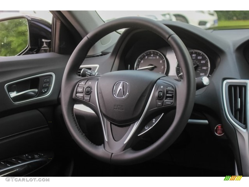 2020 Acura TLX V6 Technology Sedan Ebony Steering Wheel Photo #134418840