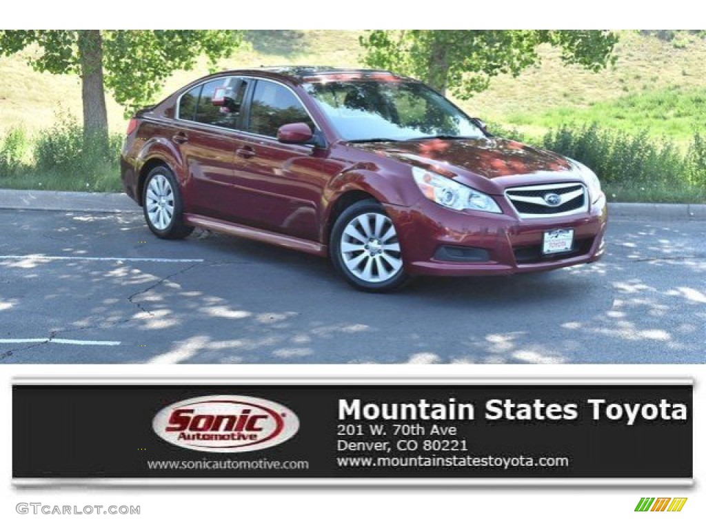 2011 Legacy 3.6R Limited - Ruby Red Pearl / Off-Black photo #1