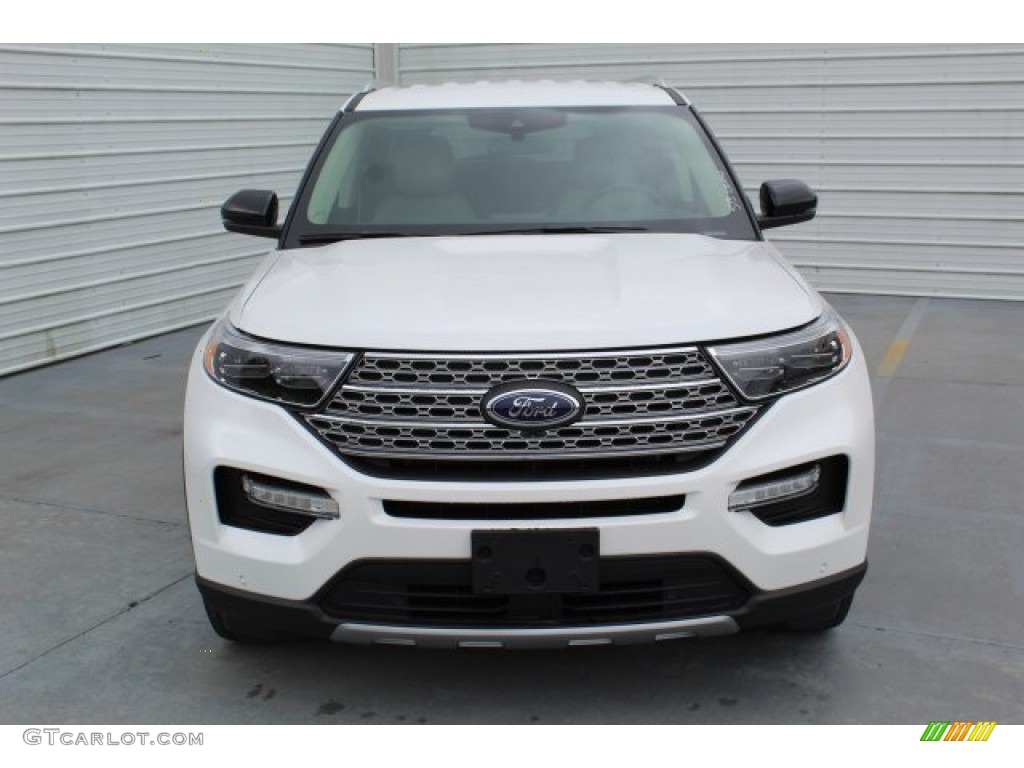 2020 Explorer Limited 4WD - Star White Metallic Tri-Coat / Sandstone photo #3