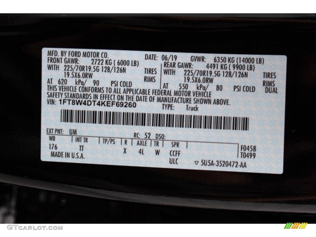 2019 F450 Super Duty Color Code UM for Agate Black Photo #134428878