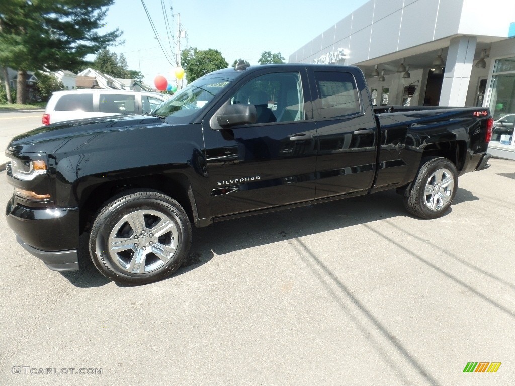 Black 2019 Chevrolet Silverado LD Custom Double Cab 4x4 Exterior Photo #134429310