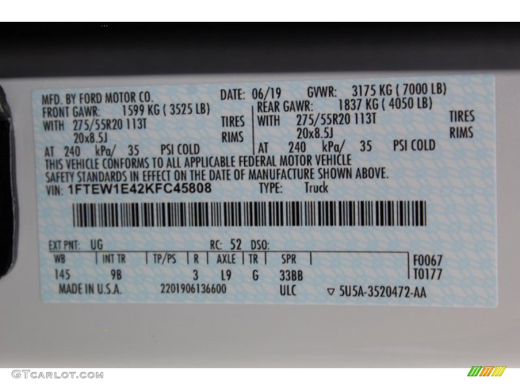 2019 F150 Platinum SuperCrew 4x4 - White Platinum / Black photo #26