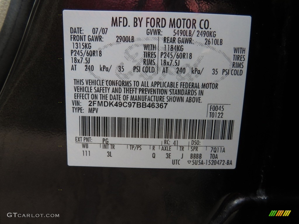 2007 Edge SEL Plus AWD - Black / Medium Light Stone photo #39