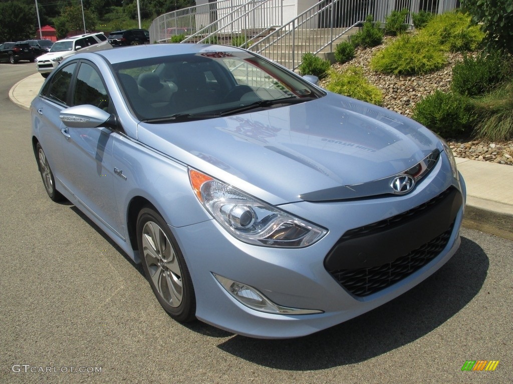 2013 Sonata Hybrid Limited - Blue Sky Metallic / Gray photo #11