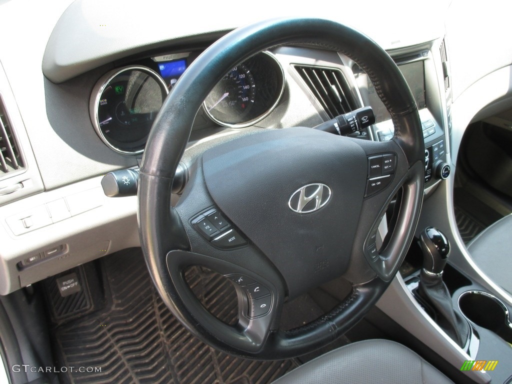 2013 Sonata Hybrid Limited - Blue Sky Metallic / Gray photo #15